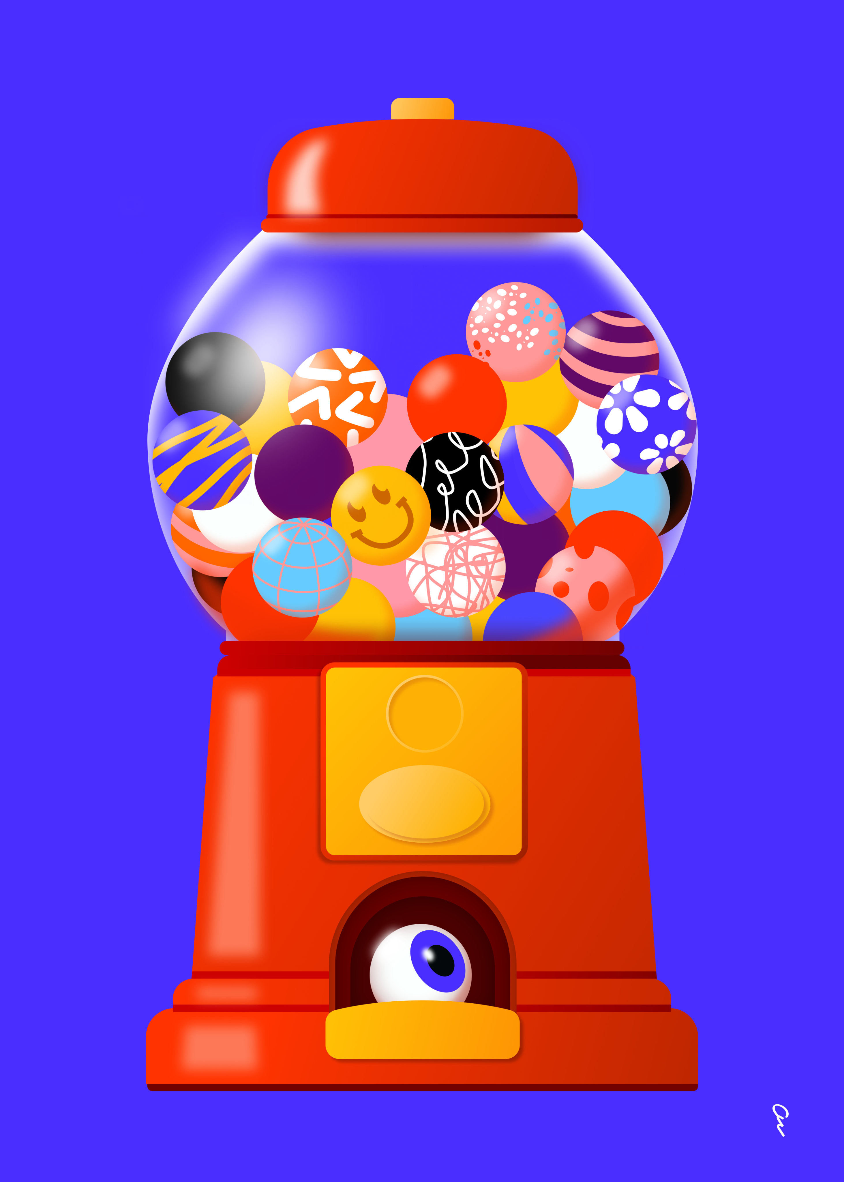 Gumball Machine Illustration
