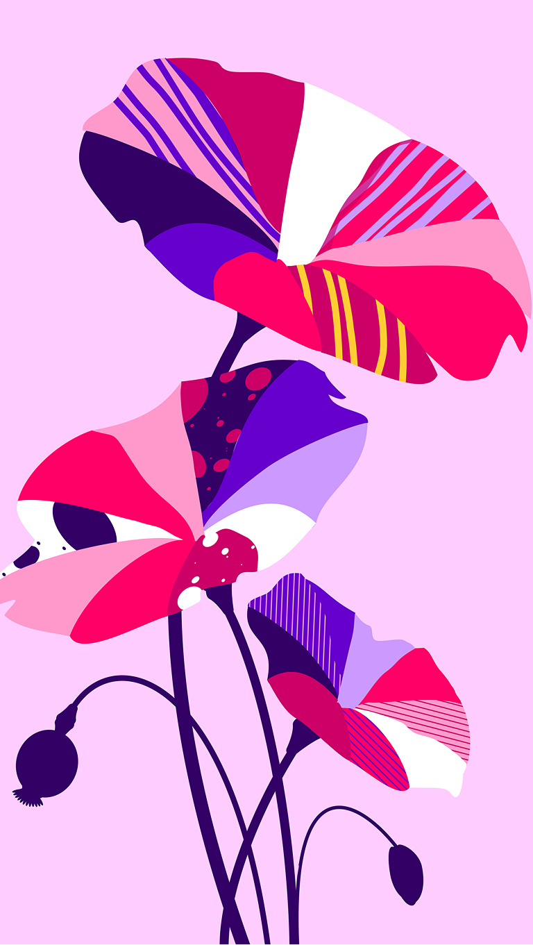 Vector Drawing of Flowers